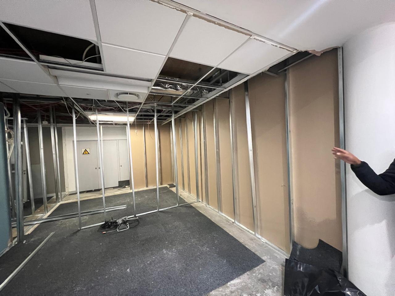 WIP drywall boarding